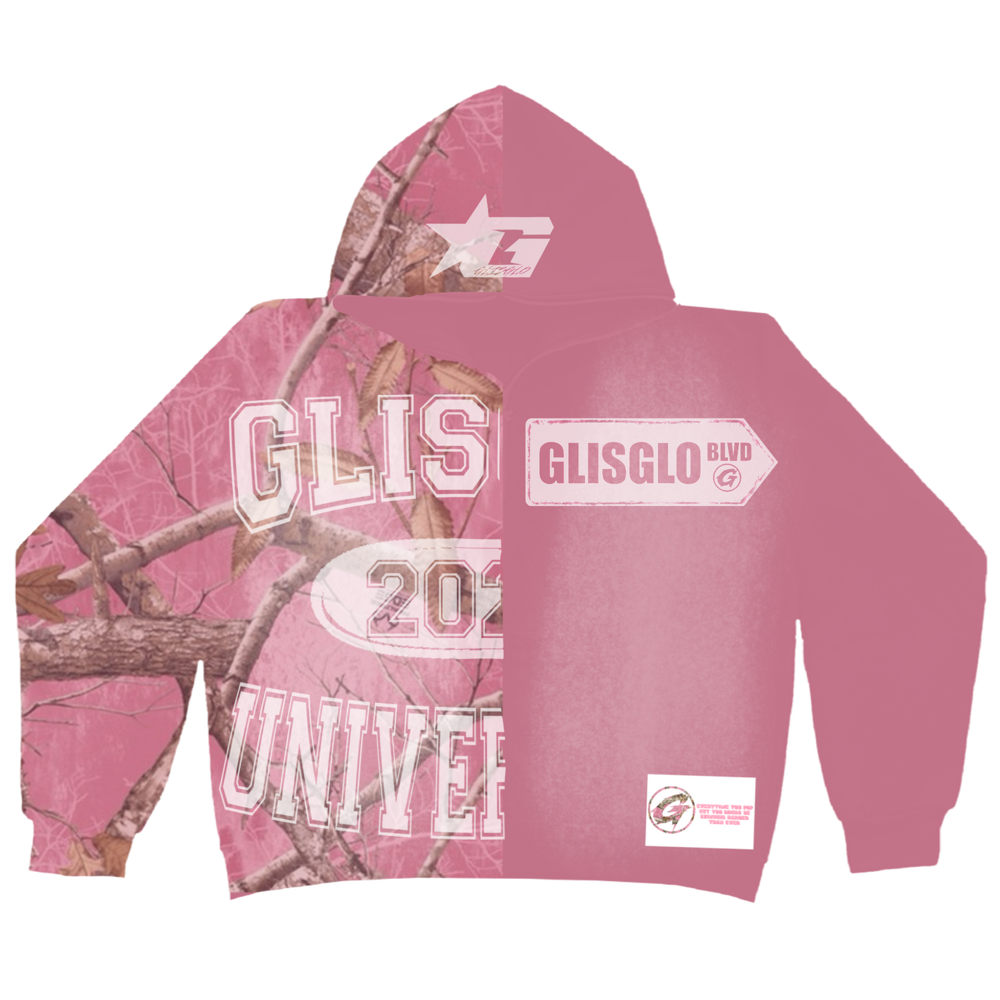(1) GLISGLO PINK HALF FOREST ZIP UP