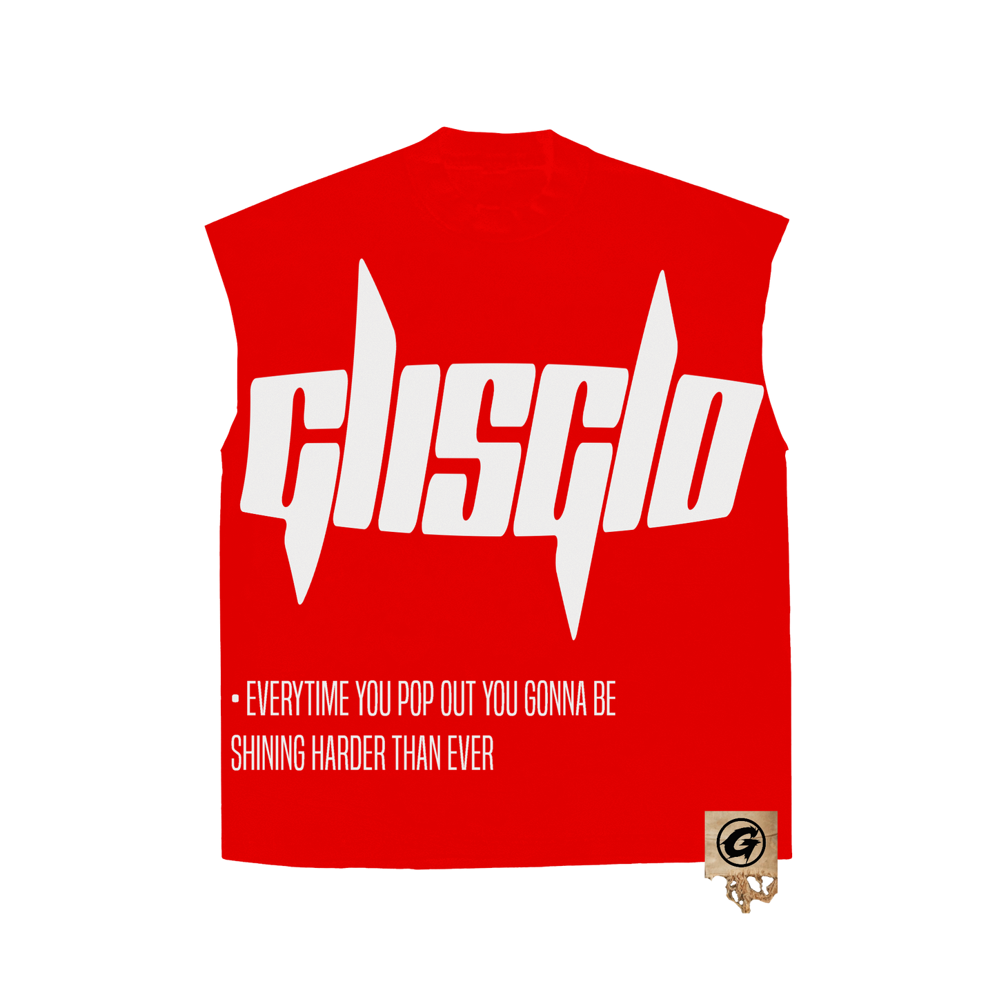 GLISGLO CUTOFF SLEEVE TEE