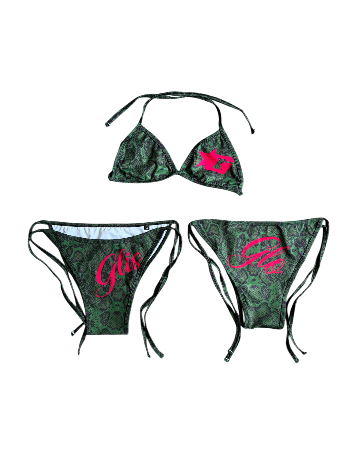 Green Snake Skin Bikini Top