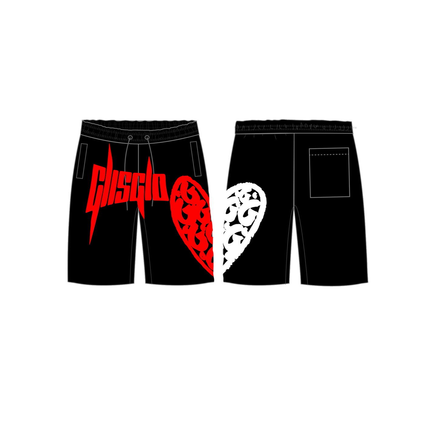 DISTRESSED EMBROIDERY GLISGLO DICKIES SHORTS