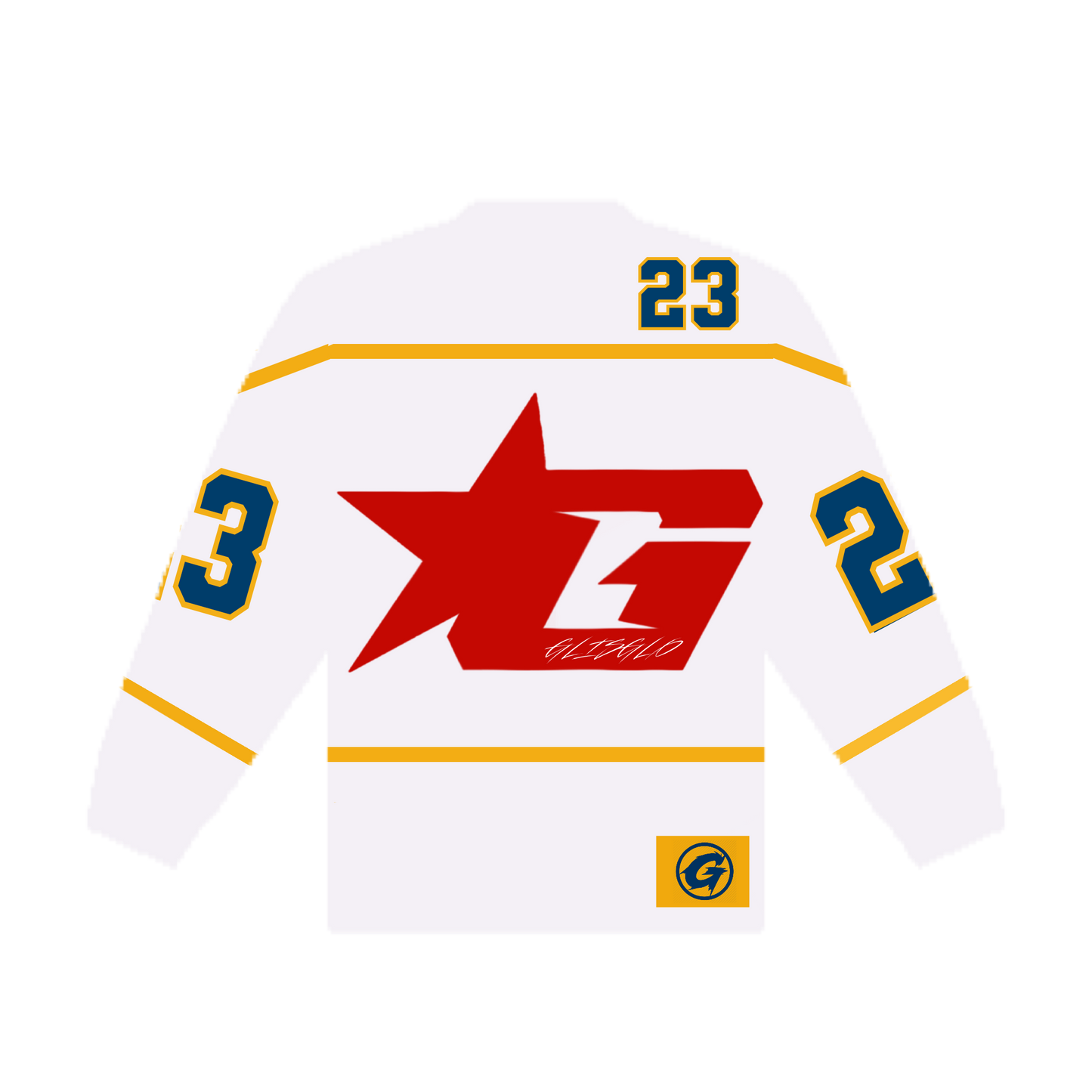 WHITE GLISGLO HOCKEY JERSEY