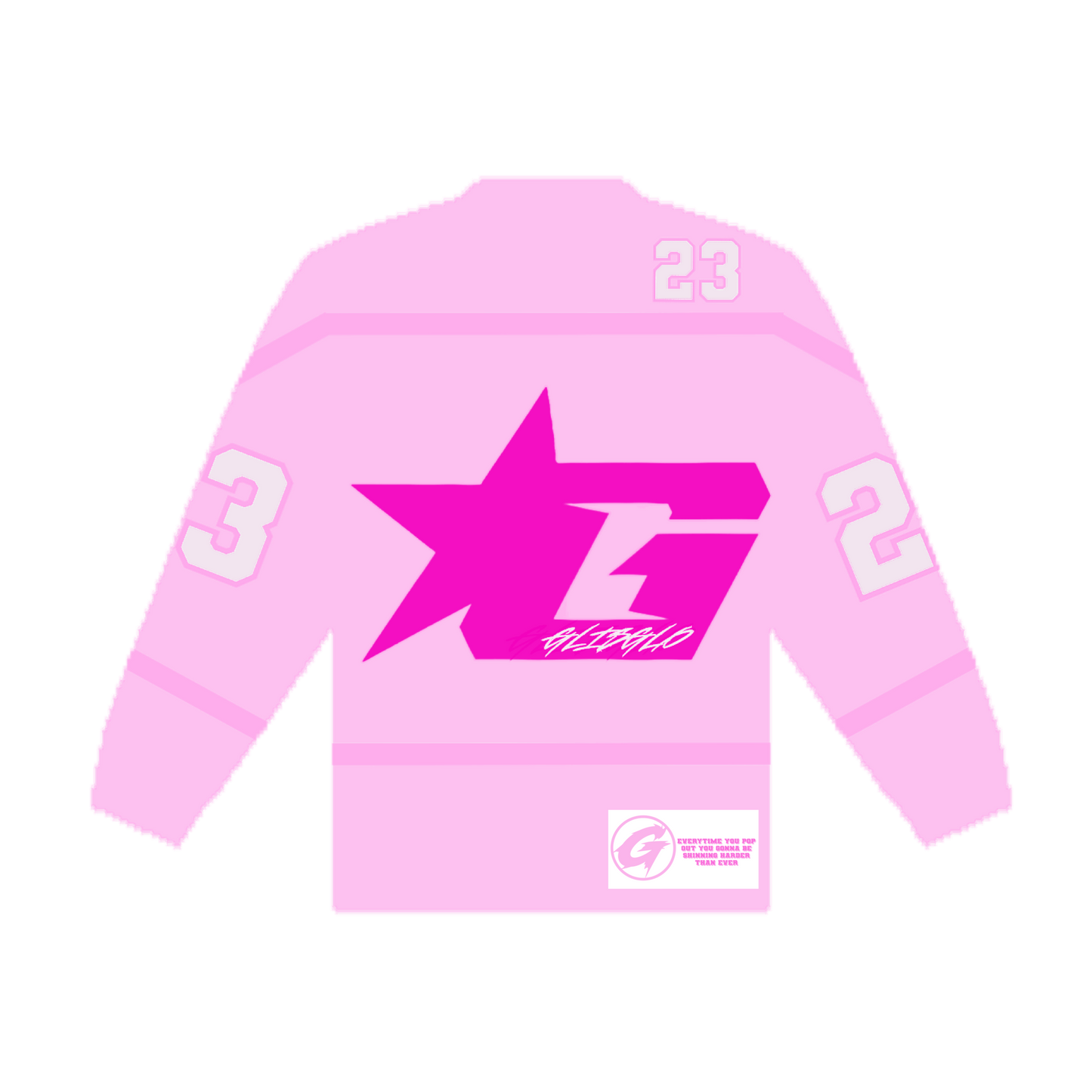 (2) PINK GLISGLO HOCKEY JERSEY
