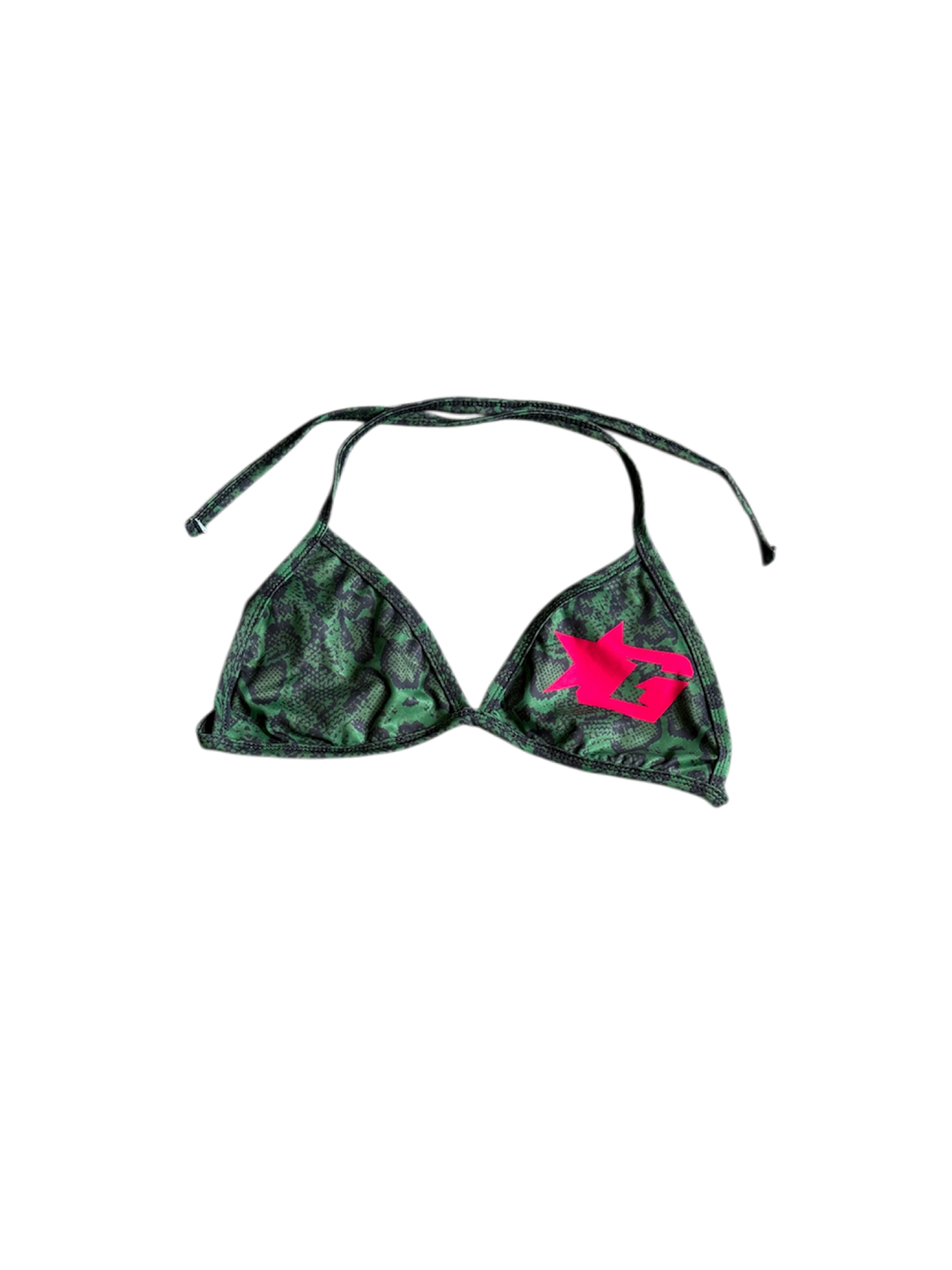 Green Snake Skin Bikini Top