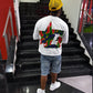 (2) GLISGLO DIFFERENT LOGO WHITE OVERSIZED CROPPED TEE