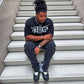(3) GLISGLO DIFFERENT LOGO BLACK OVERSIZED CROPPED TEE