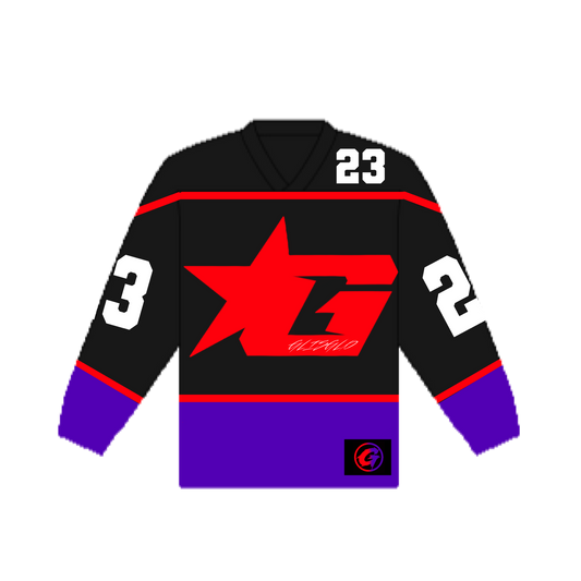 (1) BLACK GLISGLO HOCKEY JERSEY